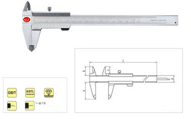 0-200mm 스테인리스 버니어 캘리퍼스, 인치 가늠자/미터 버니어 캘리퍼스